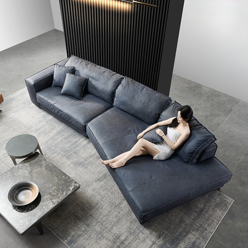 Baxter Sofa Italian Light Luxury Leather First Layer Cowhide Italian Minimalist Special-shaped Industrial Style Down Sofa