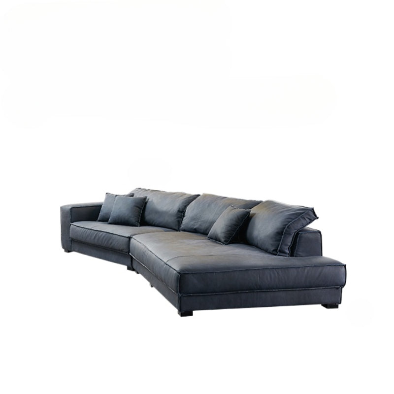 Baxter Sofa Italian Light Luxury Leather First Layer Cowhide Italian Minimalist Special-shaped Industrial Style Down Sofa