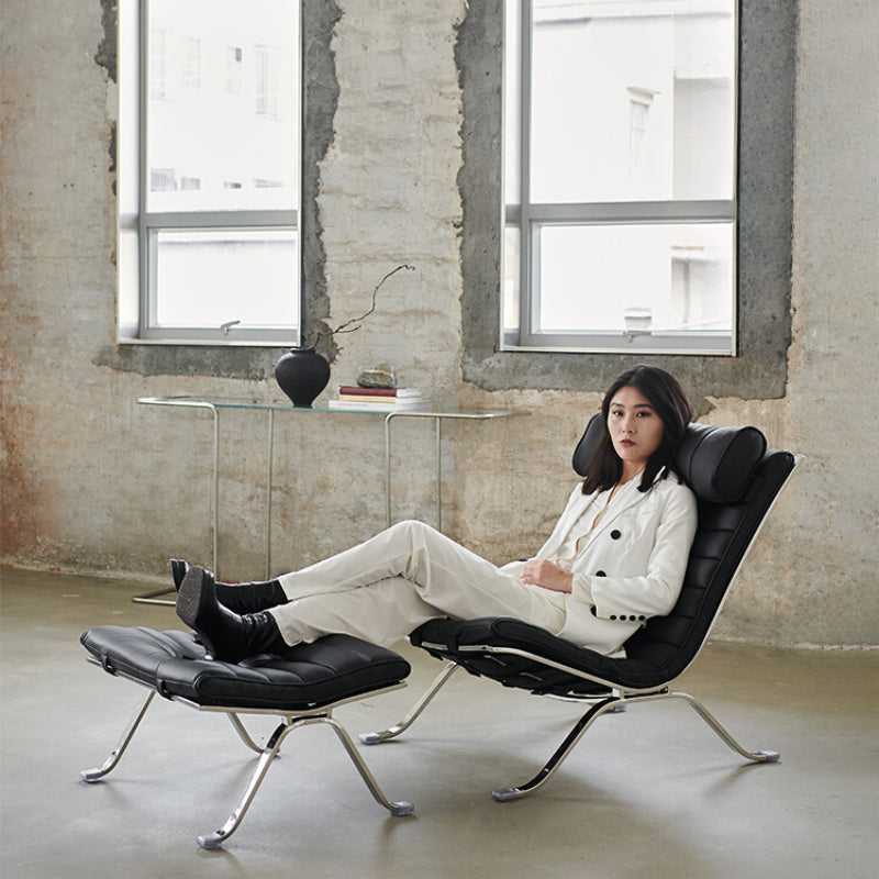 Ari Chair Recliner Chinese Antique Stainless Steel Leisure Chair Living Room Balcony Bauhaus Negotiation Single Chair