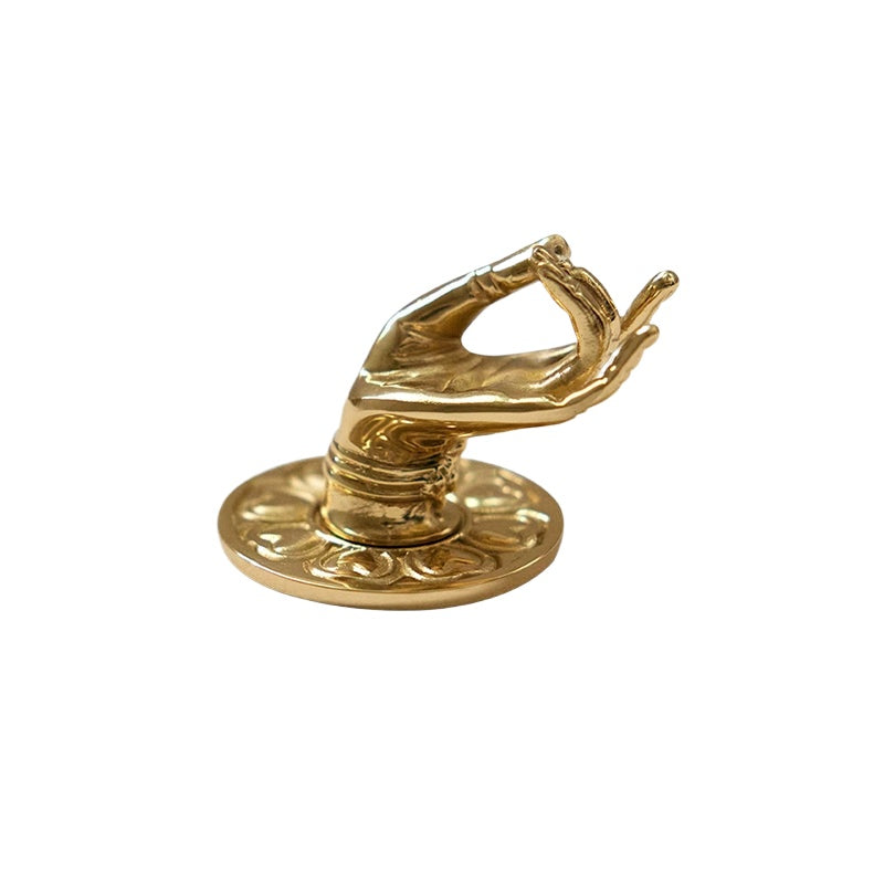 Bergamot Brass Handle Creative Wardrobe Door Handle Light Luxury High Sense Hook Zen Design Ornament