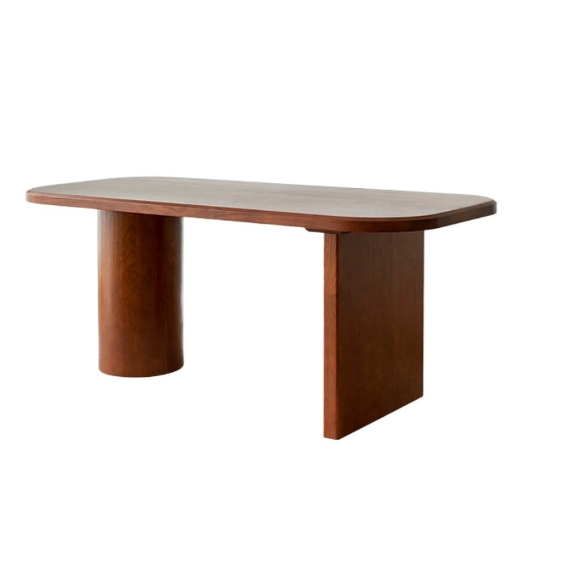All Solid Wood Dining Table Wabi-sabi Wind Medieval Dining Table Household Designer Hotel Table and Chair Combination Special-shaped