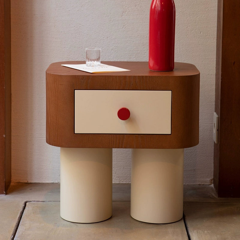 Bedside Table Small Creative Children's Bedside Table Cute Cream Wind Narrow Side Cabinet Solid Wood Storage Corner Cabinet