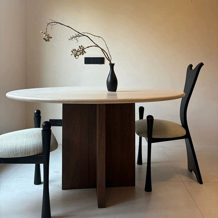 Wabi-sabi Wind Medieval Dining Chair Household Solid Wood Back Chair Designer Artistic Leisure Chair Creativity