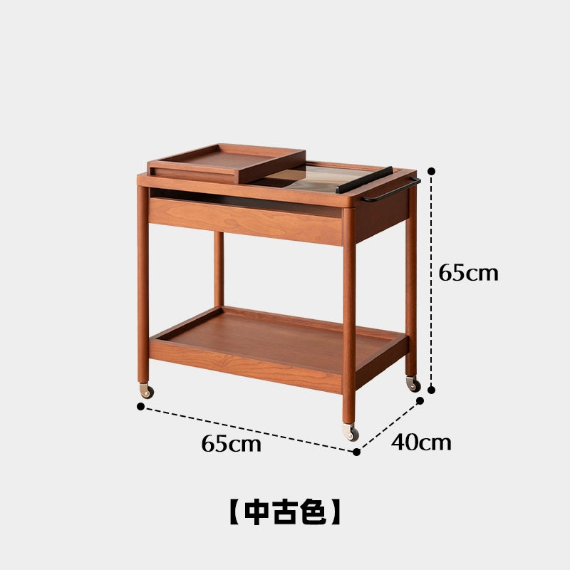 Cosmic Cart Mittelalterlicher Couchtisch aus Massivholz, beweglicher Couchtisch, kreativer Nachttisch, Sofa, Beistelltisch, leichter Luxus, hohes Gefühl