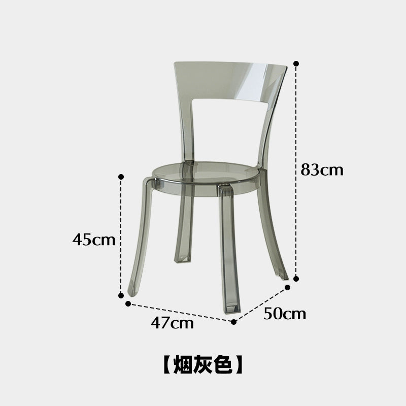 Transparent Acrylic Dining Chair Home Modern Simple Stackable Chair Ins Popular Coffee Shop Back Chair