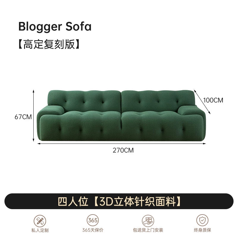 Rochburg Sofa Designer Ins Popular Creative Modern Simple Small Apartment Living Room Straight Biscuit Fabric Sofa