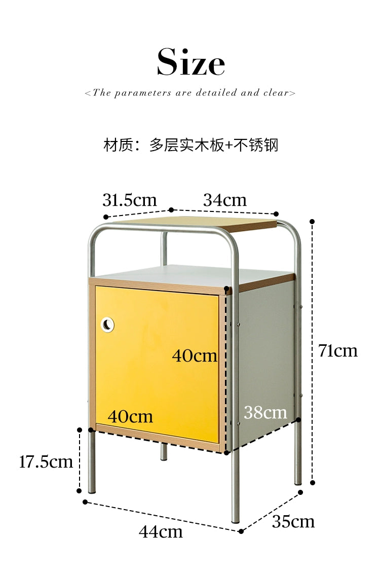 Mittelalterlicher Nachttisch, kleiner Schlafzimmer-Nachttisch, Massivholz-Schrank, Ins Wind Design Sense