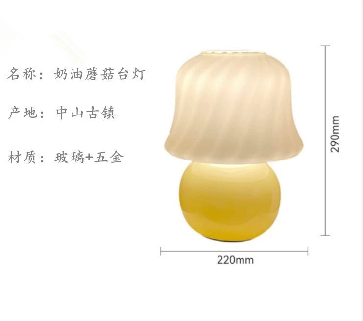 Mittelalterliche Kürbis Schreibtischlampe Ins Wind Mädchen Schlafzimmer Creme Glas Nachttischlampe warme Atmosphäre Lampe
