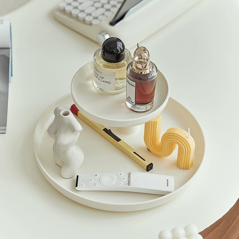 Swiss Classic Tray Desktop Rack Double-layer Household Fruit Tray Plastic Storage Box Design Sense
