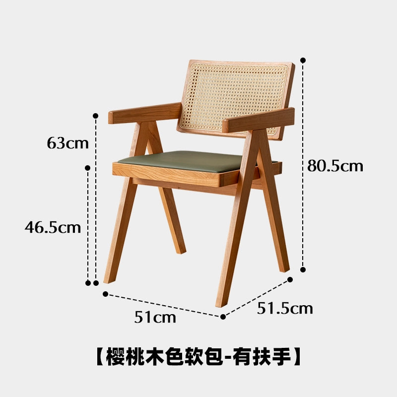 Chandigarh Stuhl Massivholz Rattan Esszimmerstuhl Mittelalter Designerstuhl Wabi Sabi Wind Retro Stuhl B & B