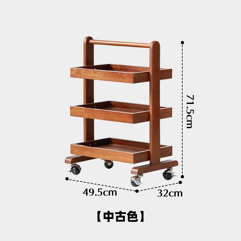 Mittelalterlicher Trolley-Rack Massivholz Mobile Sofa Edge Paar Kreative Nordic Modern Side Cabinet Teetisch