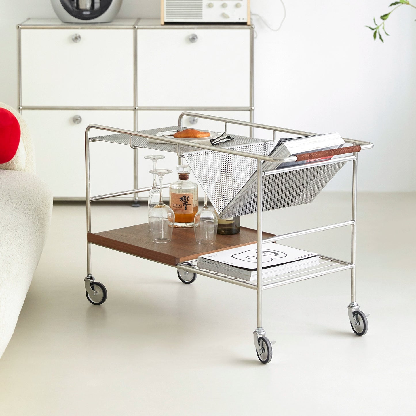 Antique Trolley Sofa Removable Side Table Light Luxury High-end Designer Coffee Table Rack
