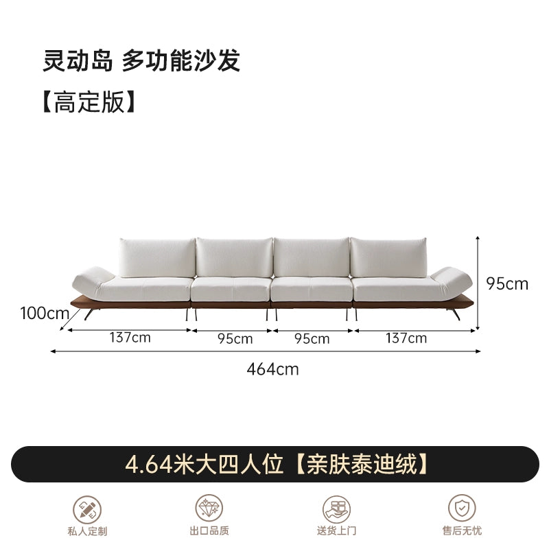 Variety Dynamic Island Sofa Minimalist Creative Designer New Multifunctional Adjustable Rotatable Straight Fabric Sofa