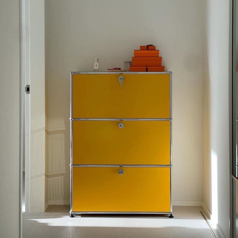 Medieval Light Luxury Dining Side Cabinet Usmah Metallmodulschrank Edelstahl-Eimerschrank Haushalt Wohnzimmer Bücherregal TV-Schrank