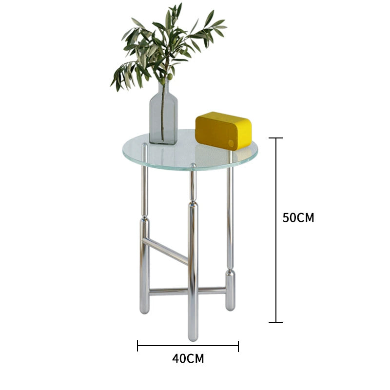 Glas sofa rand mehrere Ins Popularins stil designer kleine kaffee tisch edelstahl kaffee shop kleine runde tisch