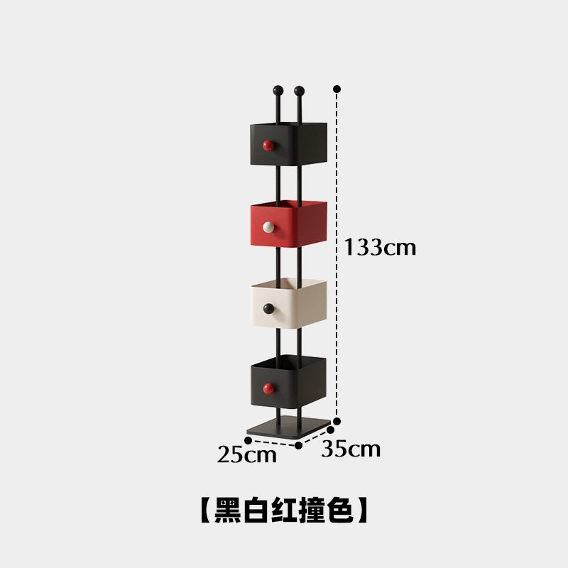 Square Box Bookshelf Living Room Home Floor Corner Shelf Children's Bedroom Wrought Iron Magazine Rack Against The Wall