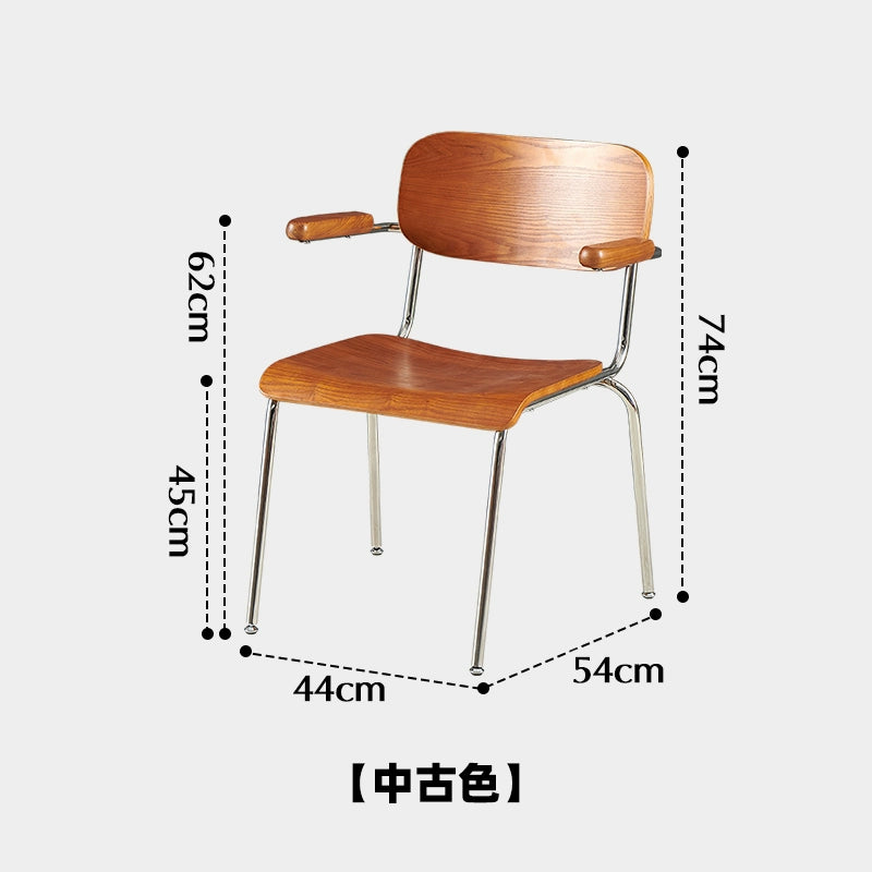 Retro Esszimmerstuhl mit Armlehne, Stuhl aus massivem Holz, Rückenlehne, moderner, einfacher, lässiger Schreibtischstuhl, Café