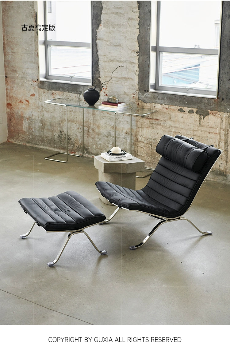 Ari Chair Recliner Chinese Antique Stainless Steel Leisure Chair Living Room Balcony Bauhaus Negotiation Single Chair