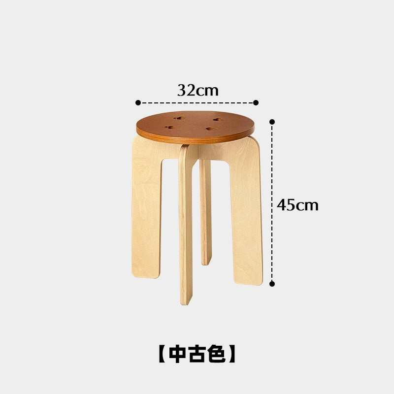 Bear Stool Living Room Home Creative Low Stool Ins Popular Solid Wood Small Bench Strong and Durable High Value