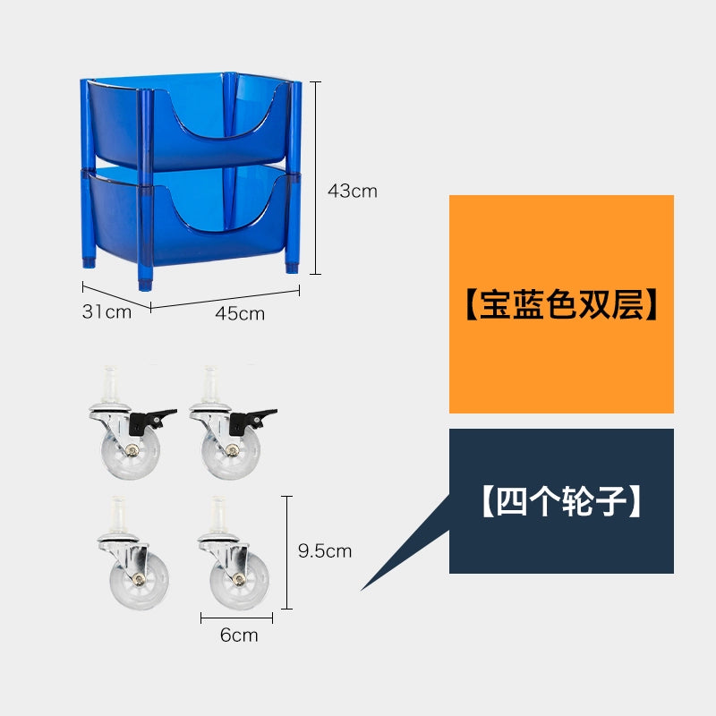 Transparent Multi-functional Shelf Nordic Bedroom Acrylic Mobile Cart Snack Storage Cabinet Bedside