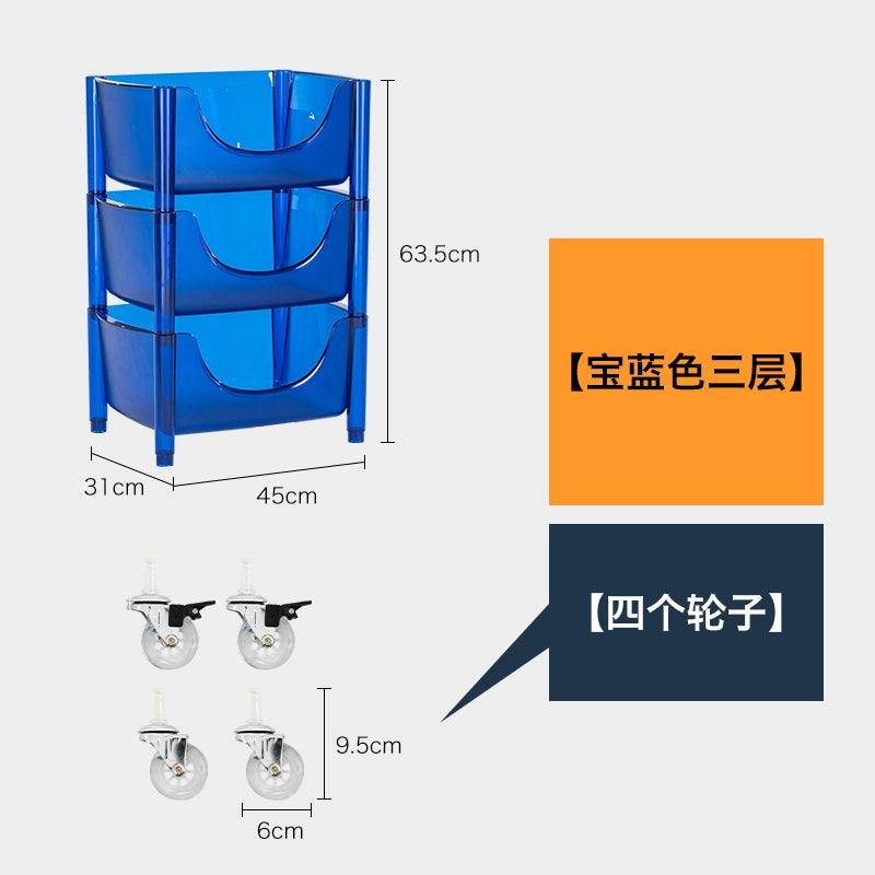 Transparent Multi-functional Shelf Nordic Bedroom Acrylic Mobile Cart Snack Storage Cabinet Bedside