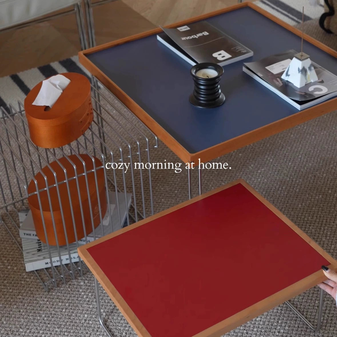 Bauhaus Small Coffee Table Medieval Creative Bay Window Square Table Colored Minimalist Ins Wind Bed Table