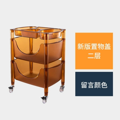 Transparent Multi-functional Shelf Nordic Bedroom Acrylic Mobile Cart Snack Storage Cabinet Bedside