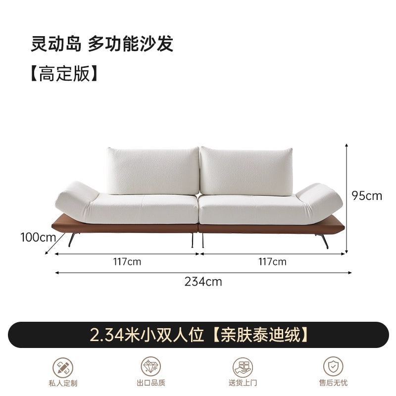 Variety Dynamic Island Sofa Minimalist Creative Designer New Multifunctional Adjustable Rotatable Straight Fabric Sofa