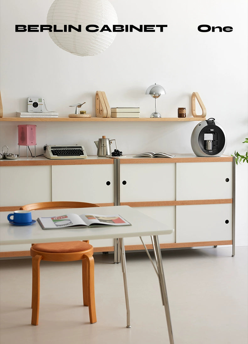 Berlin Combined Cabinet Medieval Solid Wood Designer Storage Cabinet Bauhaus Ins Style Dining Side Cabinet Living Room
