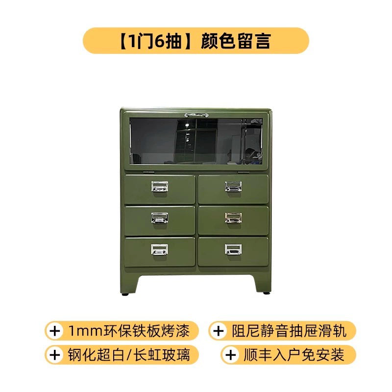 Japanischen retro eisen schrank hause wohnzimmer dekoration metall glas schlafzimmer locker Ins Beliebte industrie stil dining side schrank