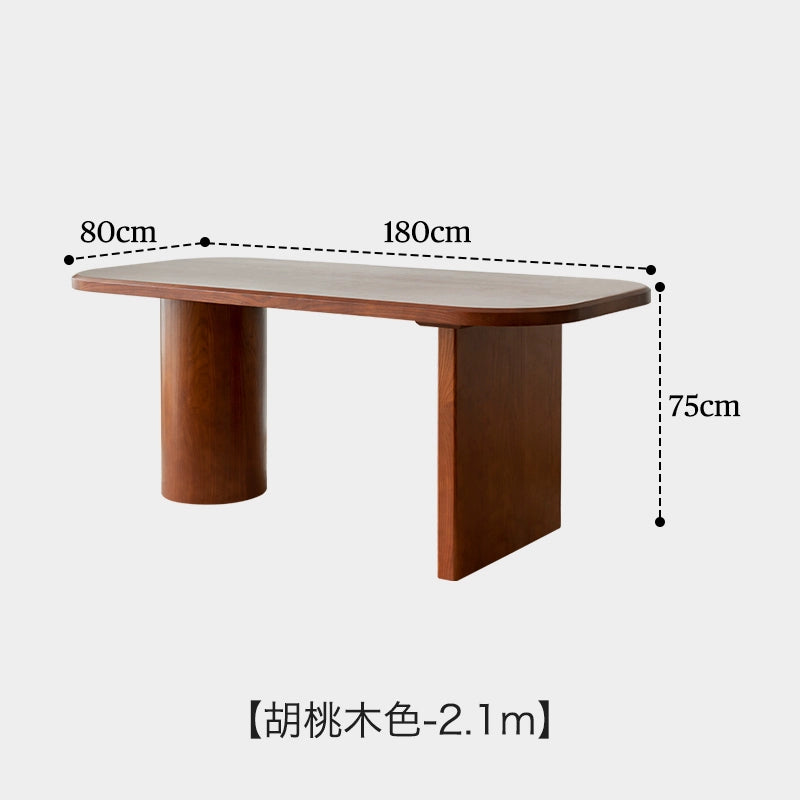 All solid wood dining table wabi-sabi wind medieval dining table household designer hotel table and chair combination special-shaped
