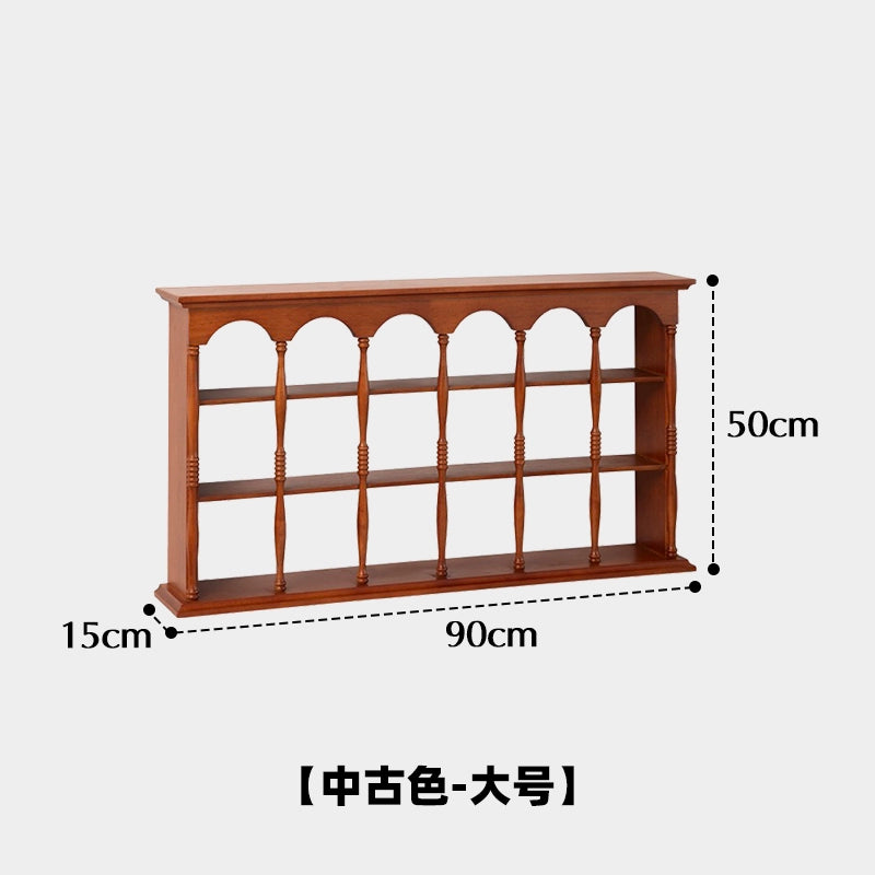 Mittelalterliches Regal zum Aufhängen an der Wand, Retro-französisches Desktop-Aufbewahrungsregal, Massivholz, Kaffeetassenhalter, Wanddekoration