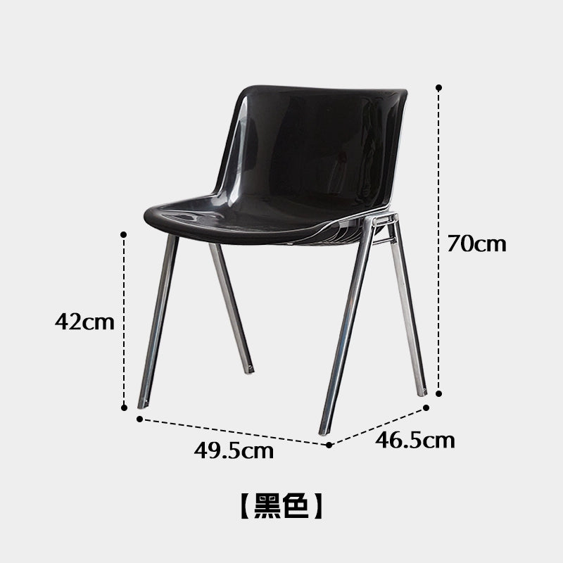 Mittelalterlicher Esszimmerstuhl aus Kunststoff, nordischer moderner, einfacher Schreibtischstuhl, Hocker mit Rückenlehne im Home-Ins-Design