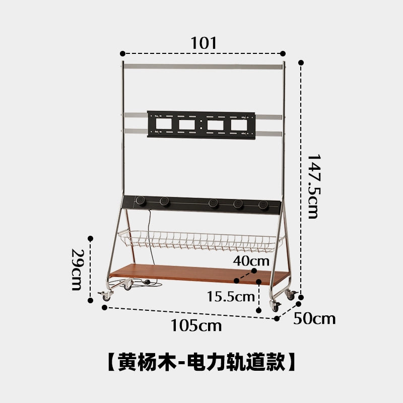 Retro-Designer-TV-Ständer, abnehmbarer nordischer Boden-TV-Ständer, kleine Wohnung mit Strom