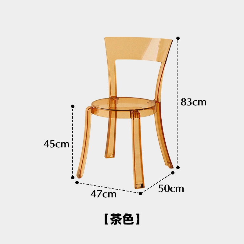 Transparent Acrylic Dining Chair Home Modern Simple Stackable Chair Ins Popular Coffee Shop Back Chair