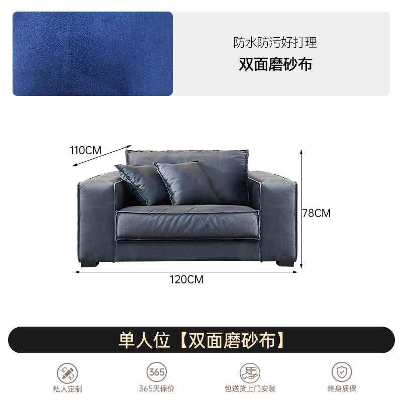 Baxter Sofa Italian Light Luxury Leather First Layer Cowhide Italian Minimalist Special-shaped Industrial Style Down Sofa