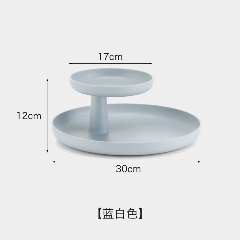Swiss Classic Tray Desktop Rack Double-layer Household Fruit Tray Plastic Storage Box Design Sense