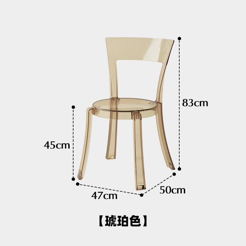 Transparent Acrylic Dining Chair Home Modern Simple Stackable Chair Ins Popular Coffee Shop Back Chair