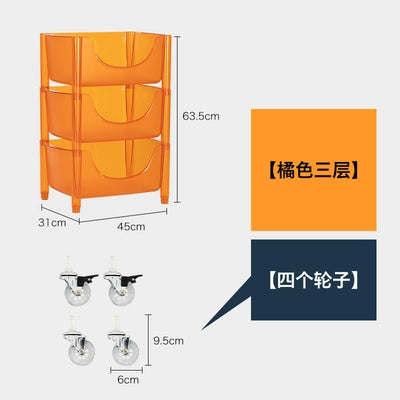 Transparent Multi-functional Shelf Nordic Bedroom Acrylic Mobile Cart Snack Storage Cabinet Bedside