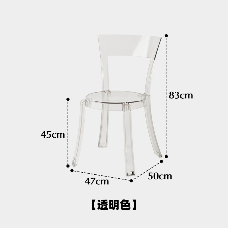 Transparent Acrylic Dining Chair Home Modern Simple Stackable Chair Ins Popular Coffee Shop Back Chair