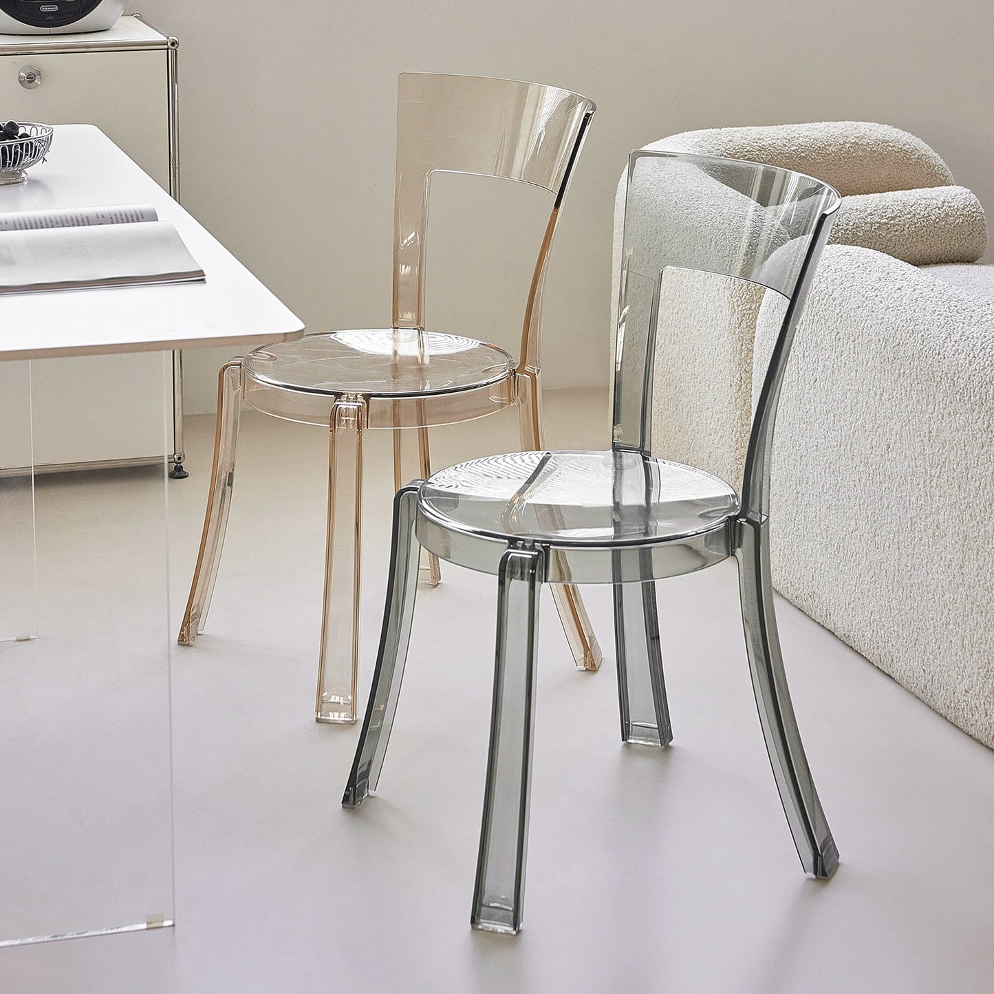 Transparent Acrylic Dining Chair Home Modern Simple Stackable Chair Ins Popular Coffee Shop Back Chair