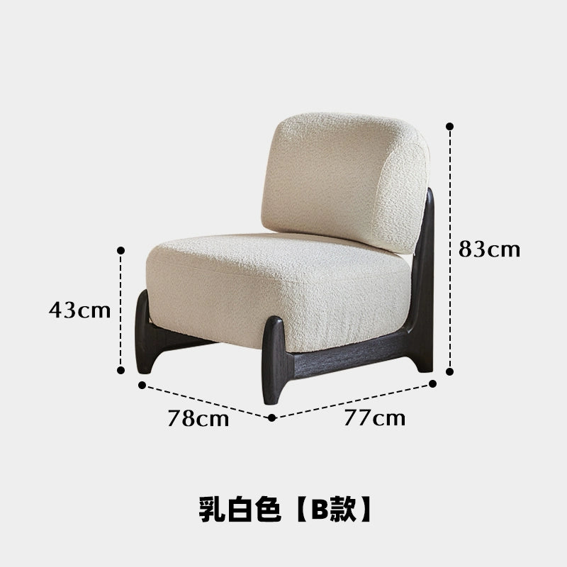 Lammwolle Einzelsofa Stuhl Wohnzimmer mittelalterlichen creme Wind faul Sofa kleine Wohnung moderne Licht Luxus