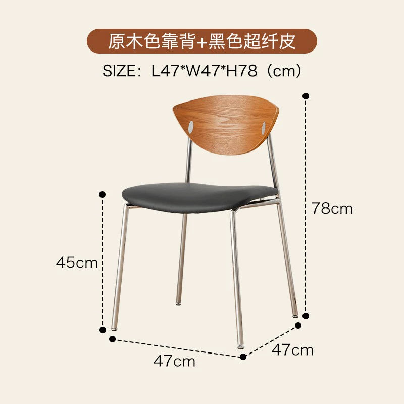 Vogelstuhl Nordischer mittelalterlicher Esszimmerstuhl einfacher Café-Stuhl aus Massivholz mit Rückenlehne kleiner Schreibtischstuhl für Wohnungen