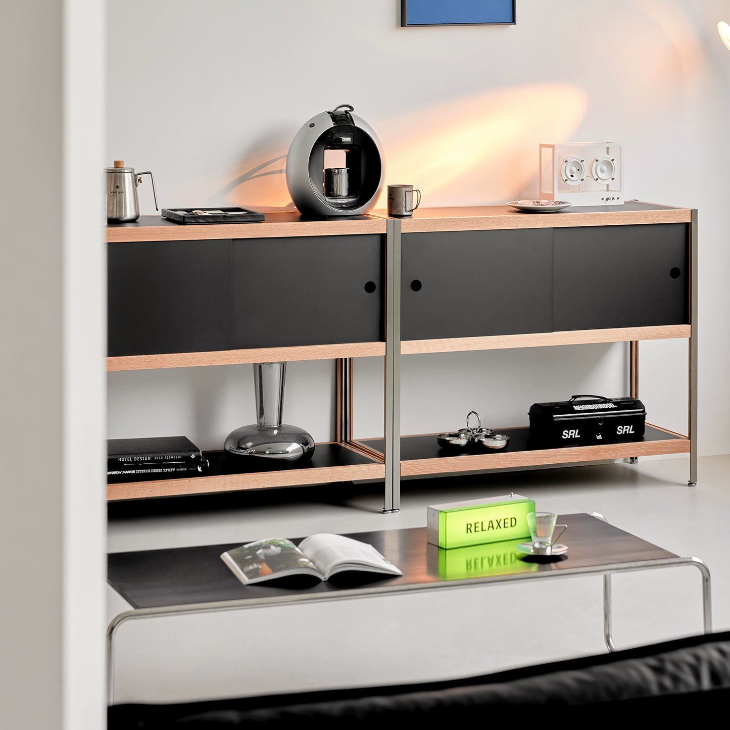 Berlin Combined Cabinet Medieval Solid Wood Designer Storage Cabinet Bauhaus Ins Style Dining Side Cabinet Living Room