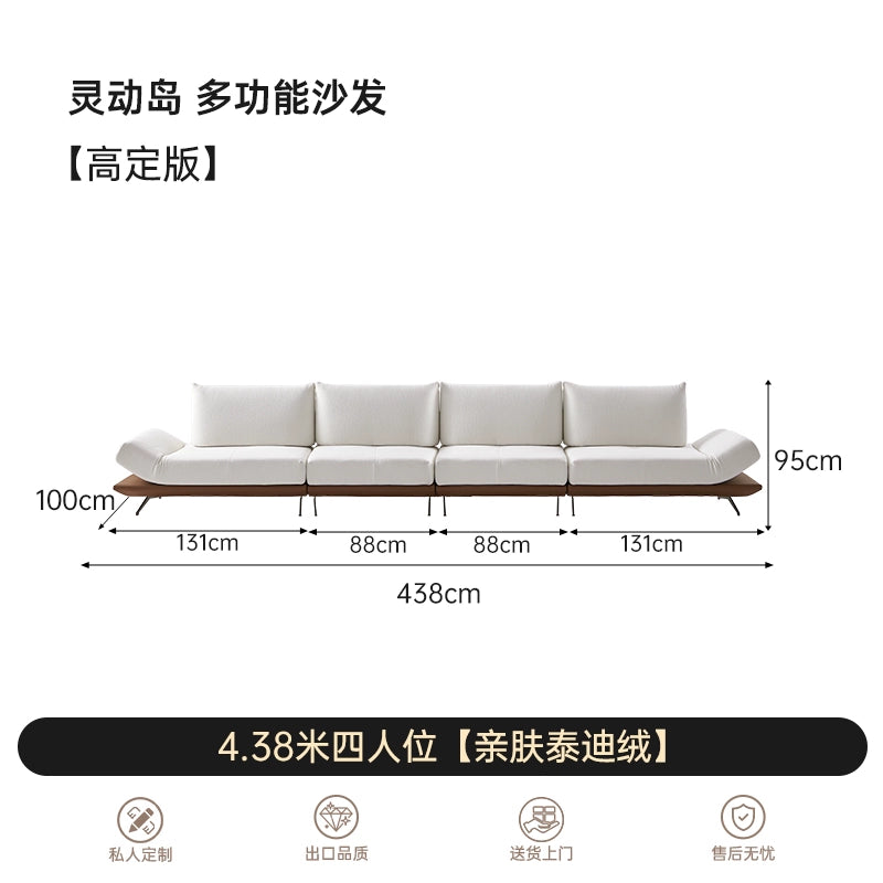Variety Dynamic Island Sofa Minimalist Creative Designer New Multifunctional Adjustable Rotatable Straight Fabric Sofa
