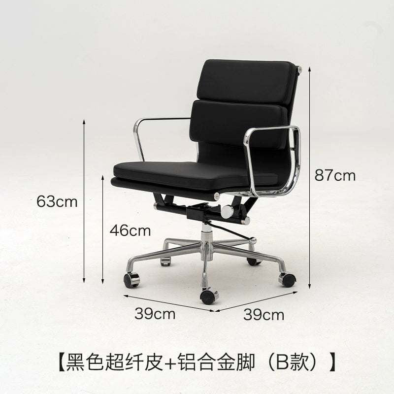 Eames Stuhl Büro Computer Stuhl Rückenlehne Ergonomischer Stuhl Sedentary Comfort Drehstuhl Schwarz und Weiß