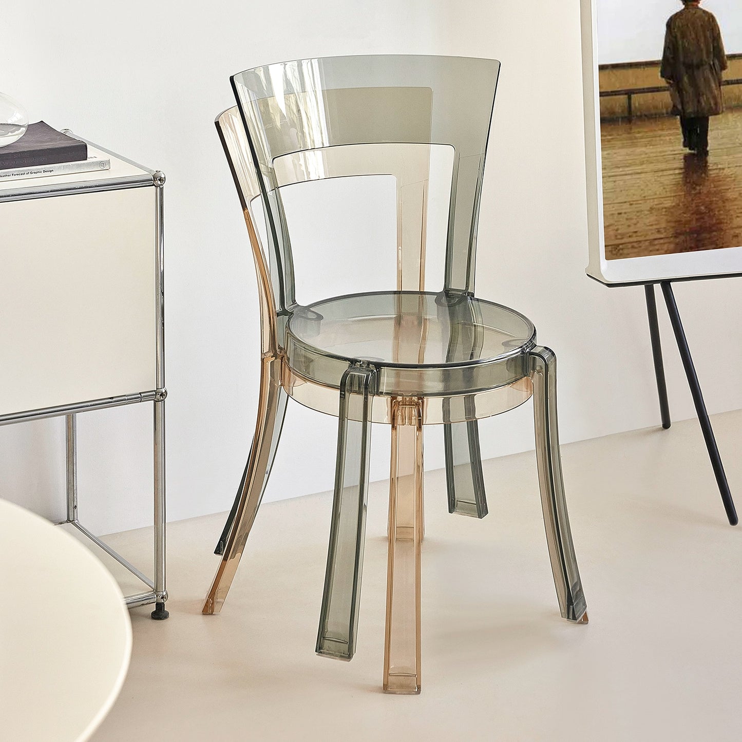 Transparent Acrylic Dining Chair Home Modern Simple Stackable Chair Ins Popular Coffee Shop Back Chair