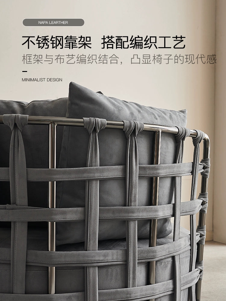 Italian Minimalist Bass Leisure Chair Designer Living Room Villa Single Sofa High-end Minimalist Lazy Sofa Recliner