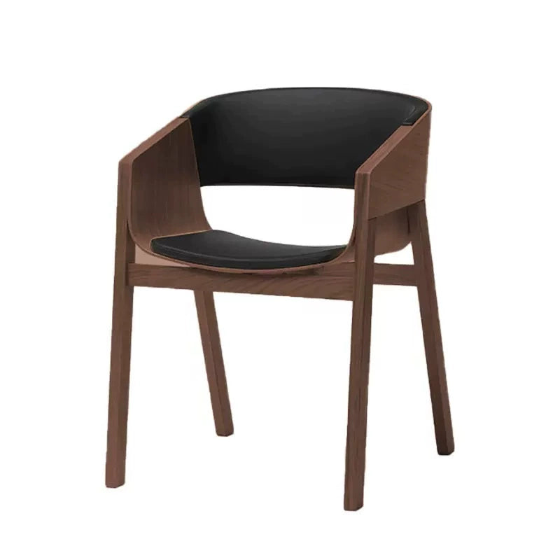 Nordischer Esszimmerstuhl aus Massivholz, Café-Stuhl mit Rückenlehne, dänischer Designer, schlichter, kreativer Besprechungsstuhl