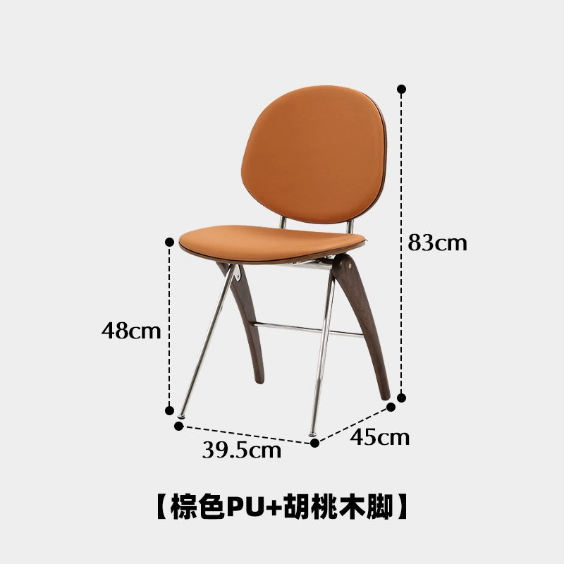 Mittelalterlicher Esszimmerstuhl aus Metall, Massivholz, weicher Stuhl, Designer, leichter Luxus, High-End-Stuhl mit Rückenlehne, minimalistisch